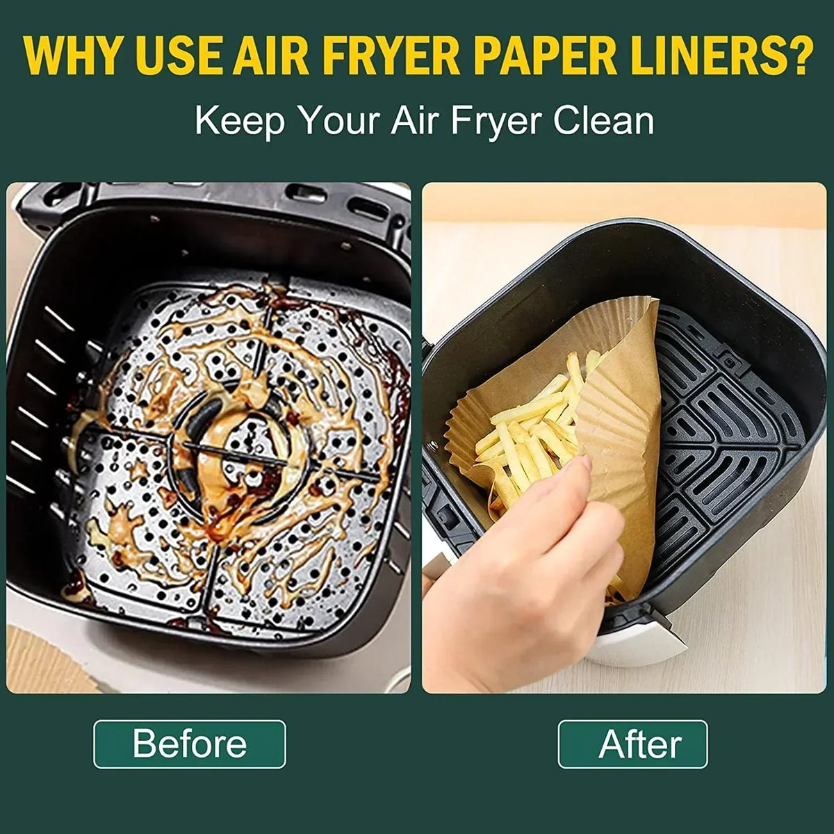Non-Stick Air fryer Paper (50 Pcs)