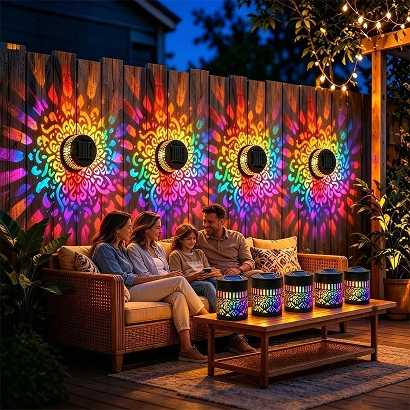 Multicolor Solar Metal Mandala Wall Light