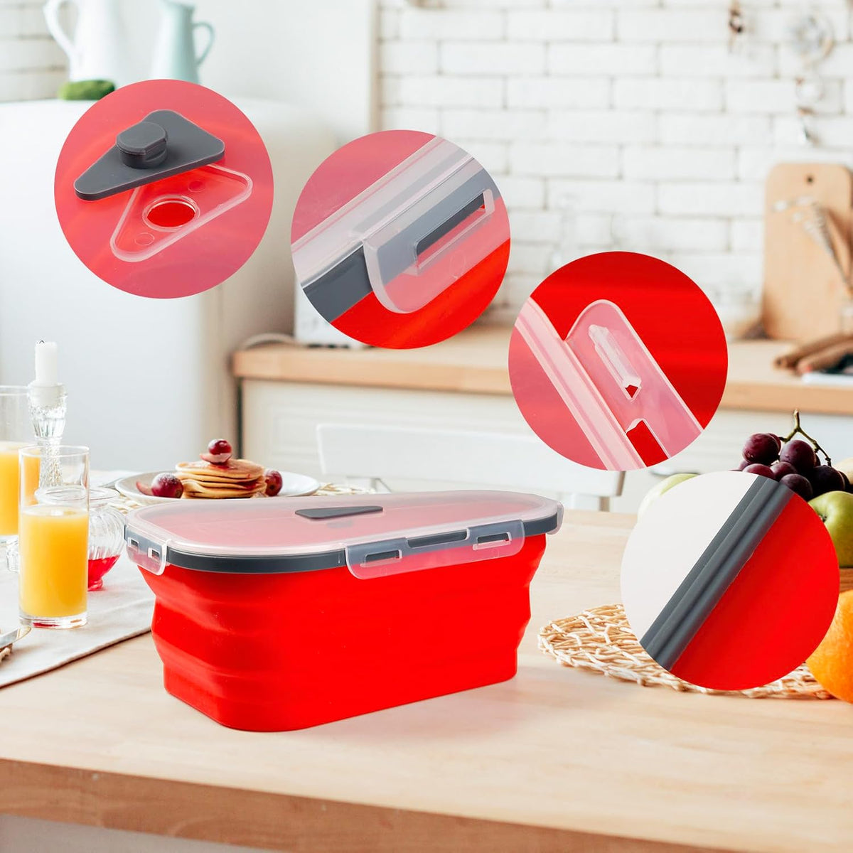 Pizza Storage Container With 5 Serving Trays