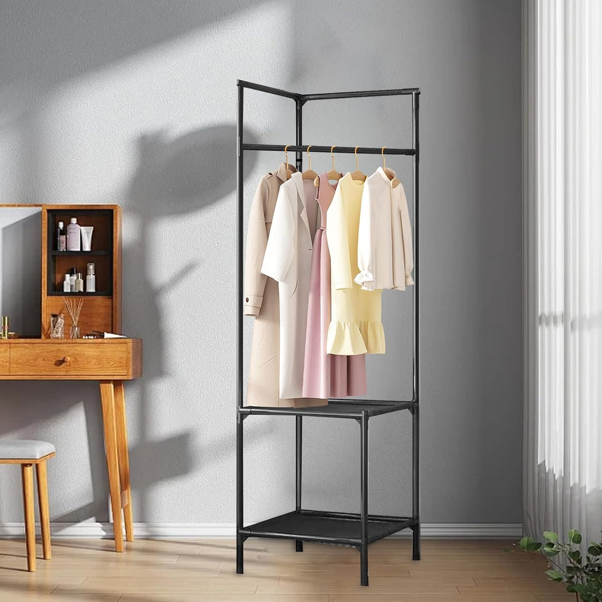 Multipurpose Corner Coat Rack