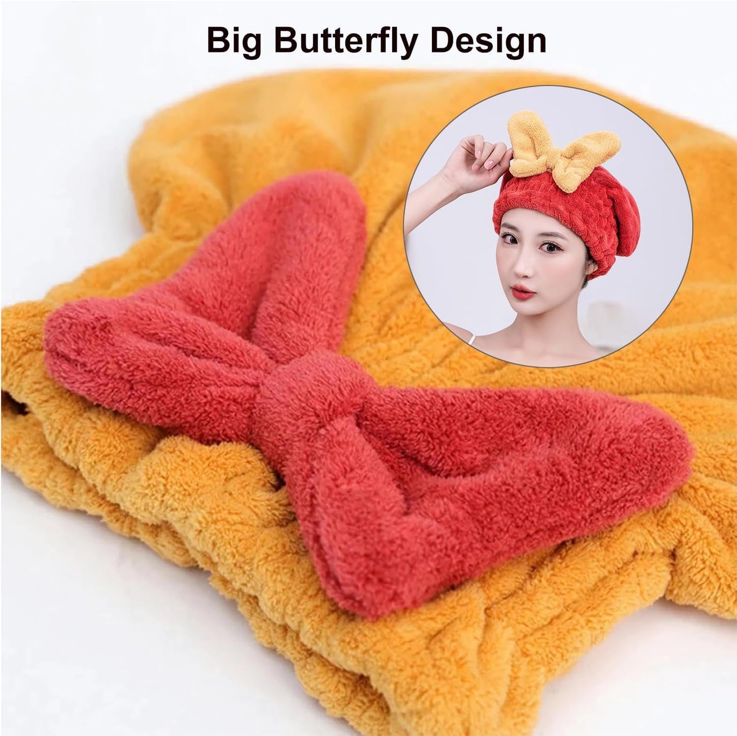 Microfiber Hair Drying Cap (Pack of 2)