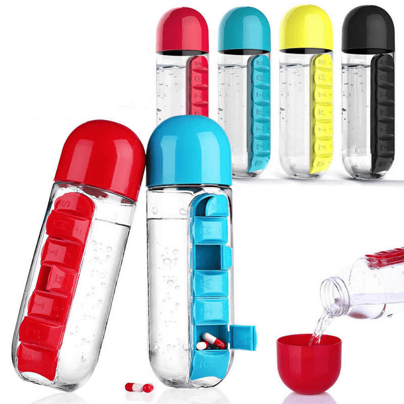 Pill Organizer Water Bottle