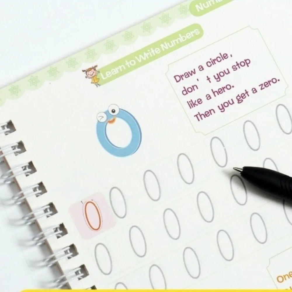 Sank Magic Practice Copybook | 4 Book + 1 Pen + 10 refills