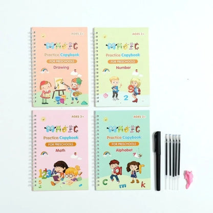 Sank Magic Practice Copybook | 4 Book + 1 Pen + 10 refills