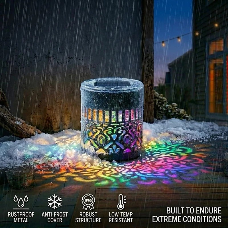 Multicolor Solar Metal Mandala Wall Light